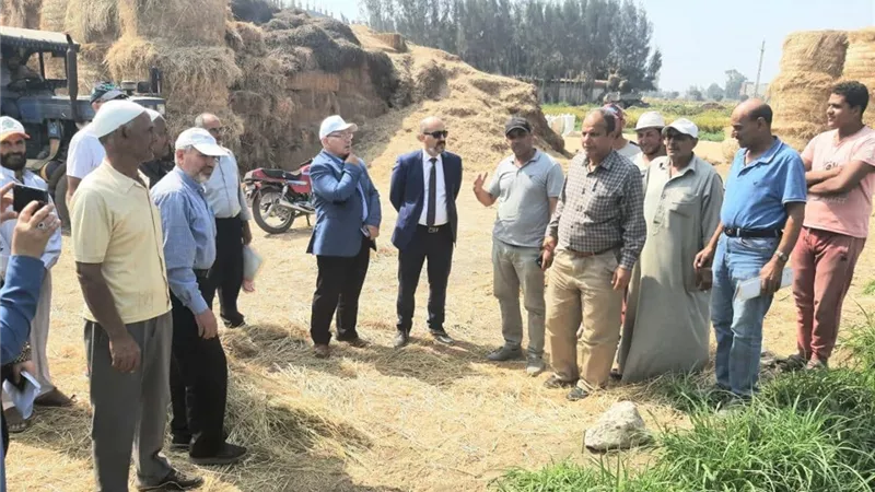 وفد من أكاديمية البحث العلمي فى زيارة ميدانية لحقول الأرز بالدقهلية