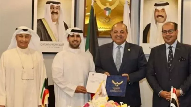 هشام حطب يوقع برتوكول تعاون بين اللجنة الأولمبية المصرية والكويتية