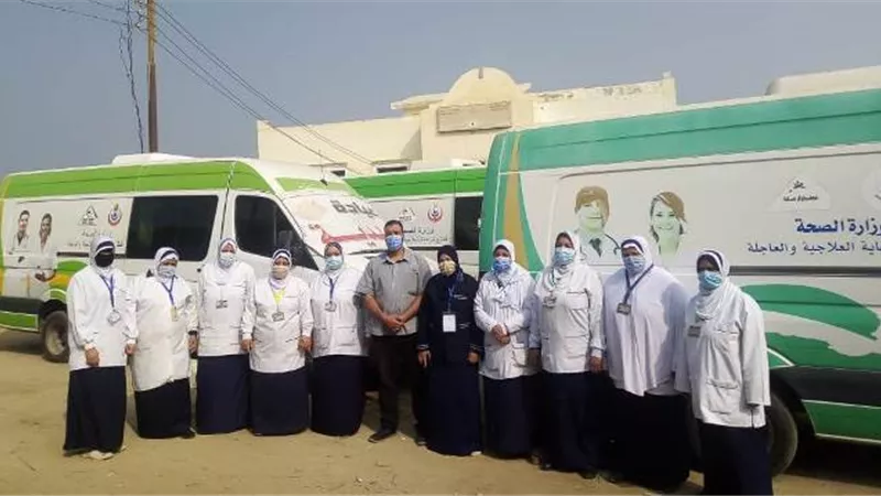 الكشف والعلاج بالمجان لـ1324 مريضا بقرية العلالمه ببنى سويف