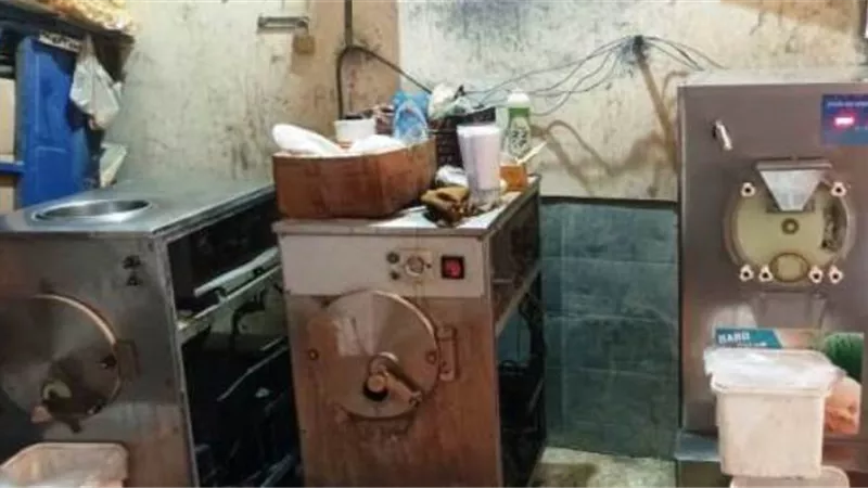 الأجهزة التموينية تضبط أحد المصانع الغير مرخصة لإنتاجها الآيس كريم