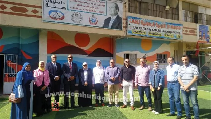 تدشين المبادرة الرئاسية 100مليون صحه لفيروس c لطلاب المدارس بالمنوفية