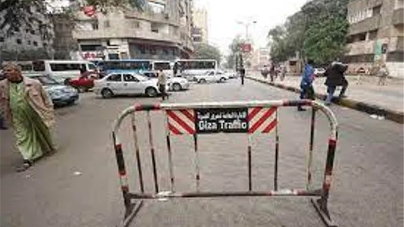 غلق كلي بشارع السودان بالاتجاه القادم من منطقة كوبري الخشب لشارع فيصل