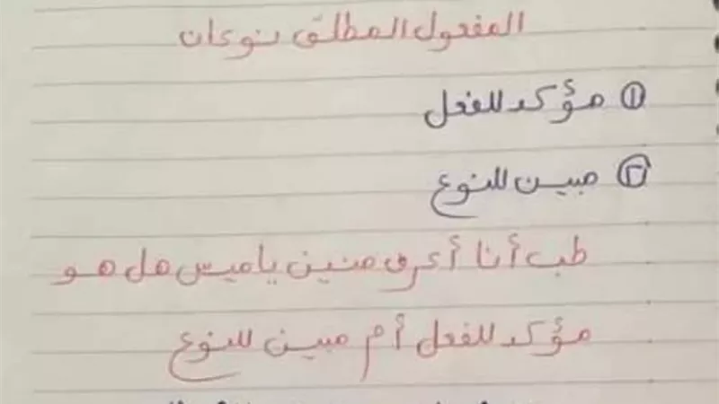 شرح درس المفعول المطلق والمعول لاجله للسادس الابتدائى فى 4 ورقات