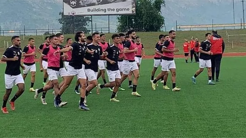 منتخب مصر الأولمبى يخوض مرانه الأول فى إيسواتينى .. صور