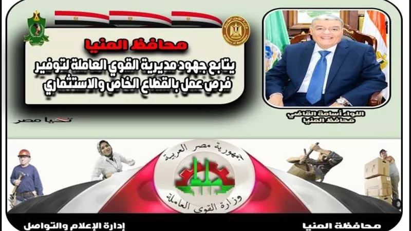 محافظ المنيا : تعيين 747 شابا وفتاة خلال شهر سبتمبر الماضى