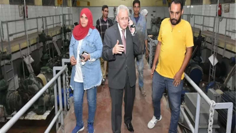 إعادة ضخ المياه بعد تركيب محولات الكهرباء بمحطة بنها