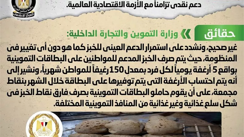 الحكومة تنفى إلغاء الدعم العيني للخبز وتحويله إلى نقدي