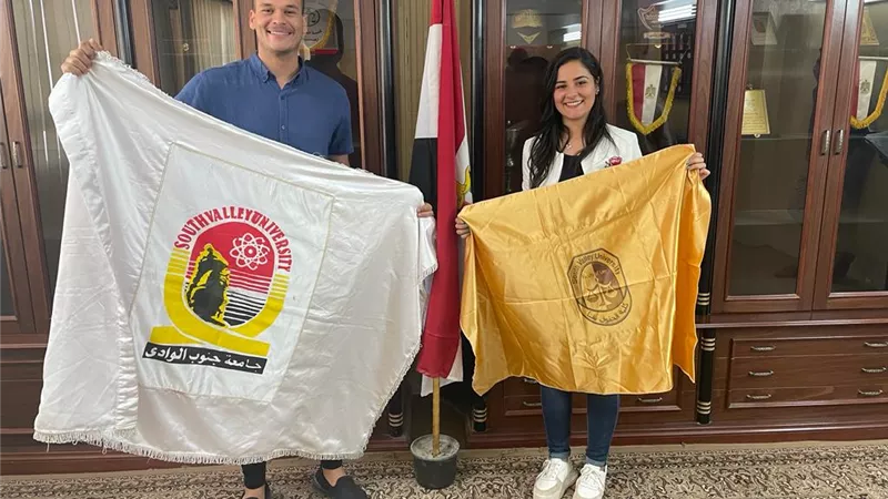 كريم ماهر وهالة صدقى .. الطالب والطالبة المثاليين بحقوق جنوب الوادي