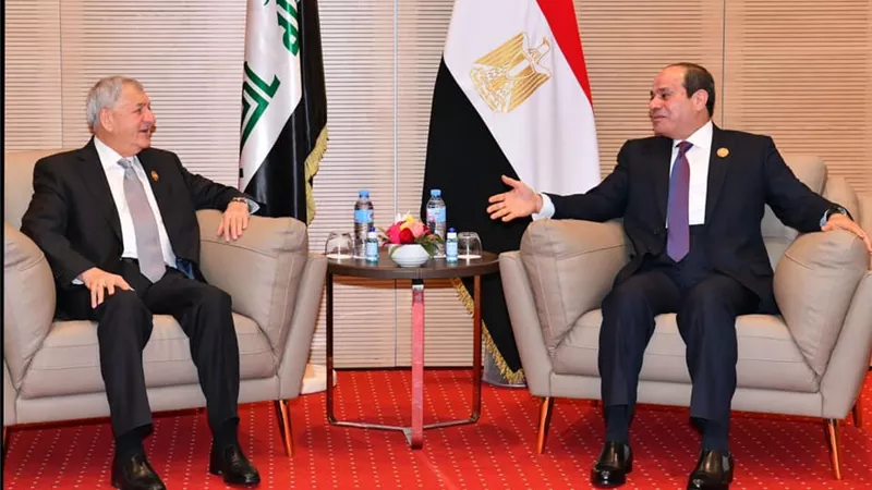 الرئيس السيسى يلتقى نظيره العراقى على هامش مشاركته فى القمة العربية
