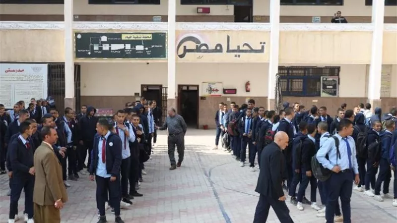 محاكاة لإخلاء الطلاب و العاملين بمدرسة مياه بني سويف أثناء الطوارئ