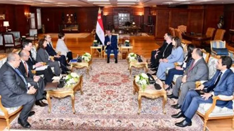 السيسي يستقبل المديرالتنفيذى لصندوق النقد الدولى فى شرم الشيخ