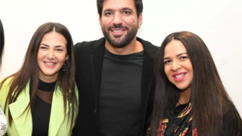 ايمى ودنيا سمير غانم يدعمان حسن الرداد فى 
