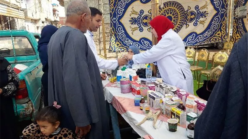 قافلة طبية بيطرية شاملة بالمجان بقرية القصبي بالحسينية