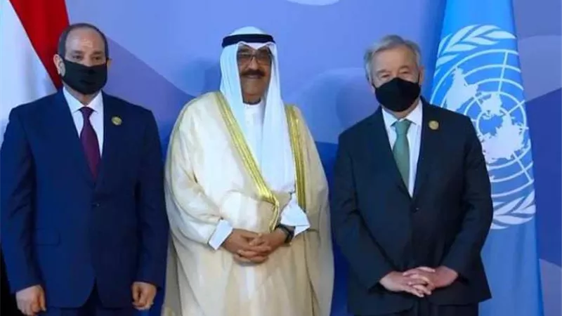 الرئيس السيسى وجوتيريش يستقبلان ولى عهد الكويت ... بالفيديو