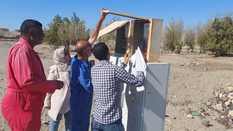 صيانة كابلات وأعمدة الإنارة بمرسى علم