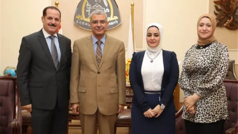 رئيس جامعة الزقازيق يستقبل رئيس قطاع البعثات بالتعليم العالى