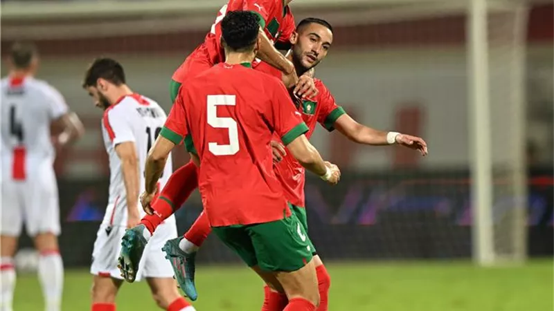 المغرب تستعد لمونديال قطر بالفوز بثلاثية ودية على جورجيا
