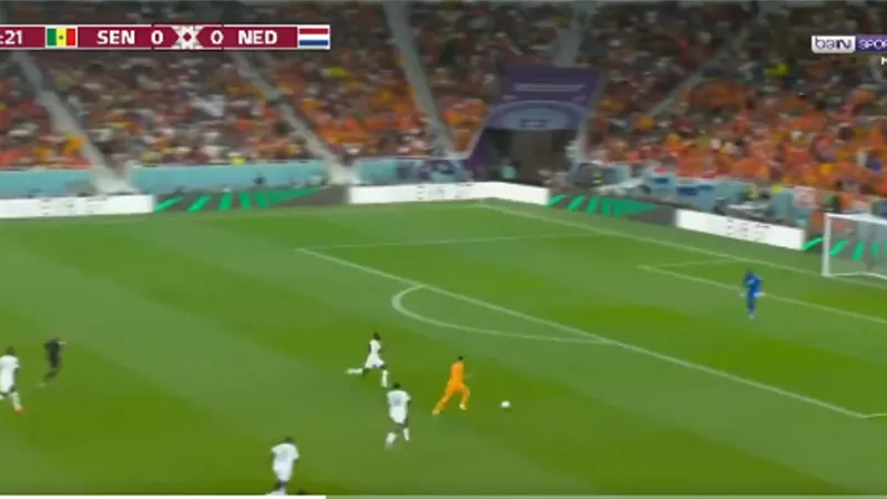 كاس العالم.فرينكي يهدر فرصة هدف محقق لهولنادا فى مرمى السنغال فيديو