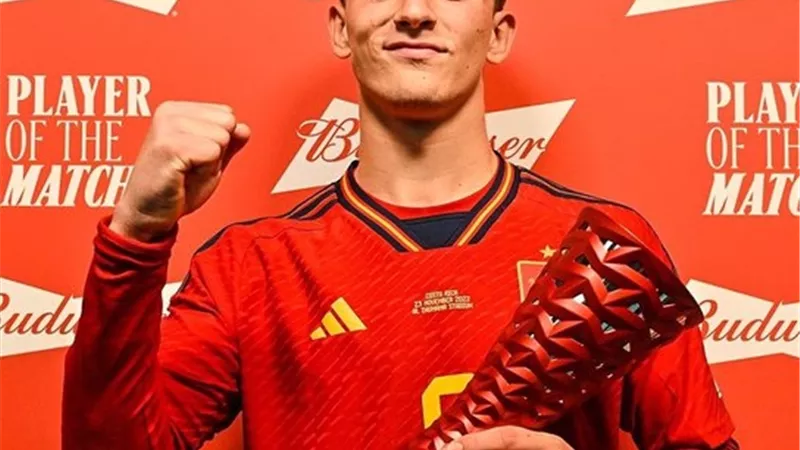 جافي يحصد جائزة أفضل لاعب فى مباراة إسبانيا وكوستاريكا