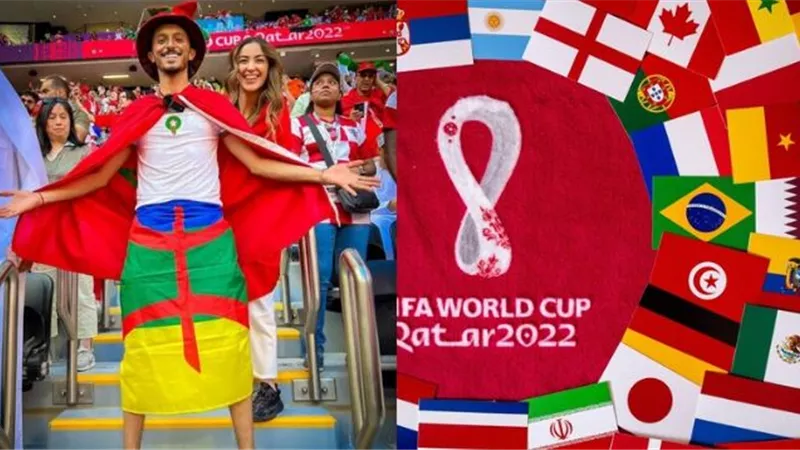 راية الأمازيغ تثير الجدل في مونديال قطر 2022..فيديو
