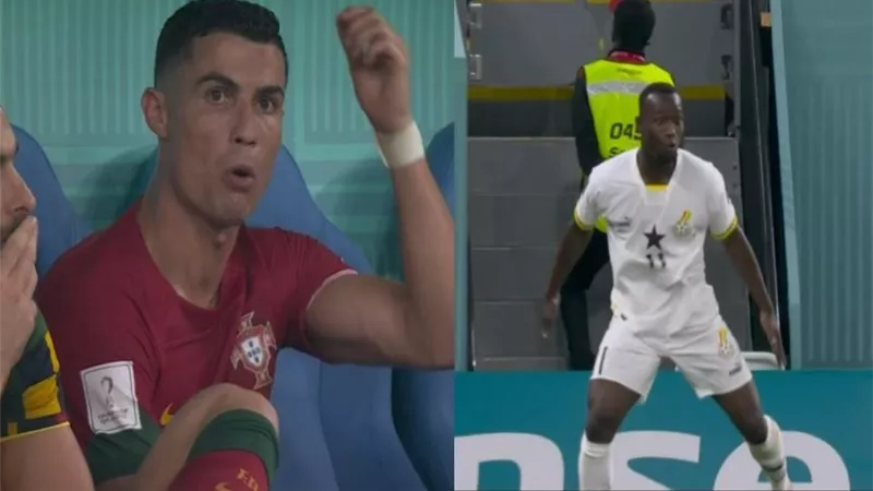 بوكاري يقلد احتفالية رونالدو فى مباراة البرتغال وغانا - فيديو
