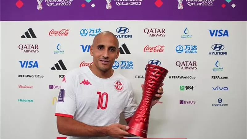 كأس العالم.. وهبي الخزري أفضل لاعب في مباراة تونس وفرنسا