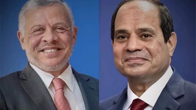 الرئيس السيسى يستقبل ملك المملكة الأردنية بمطار القاهرة