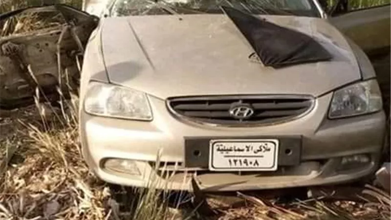 بالاسماء .. مصرع واصابة 6 أشخاص من اسرة واحدة في حادث انقلاب سيارة بالإسماعيلية