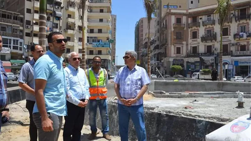 محافظ بورسعيد يوجه بسرعة الانتهاء من اعمال رفع كفاءة ميدان المنشية