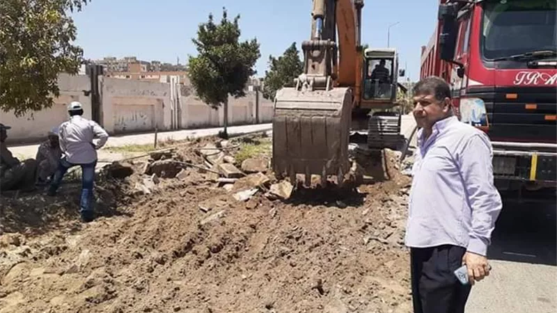 بدء تعديل مدخل كوبرى الرسوه الجنوبى ببورسعيد
