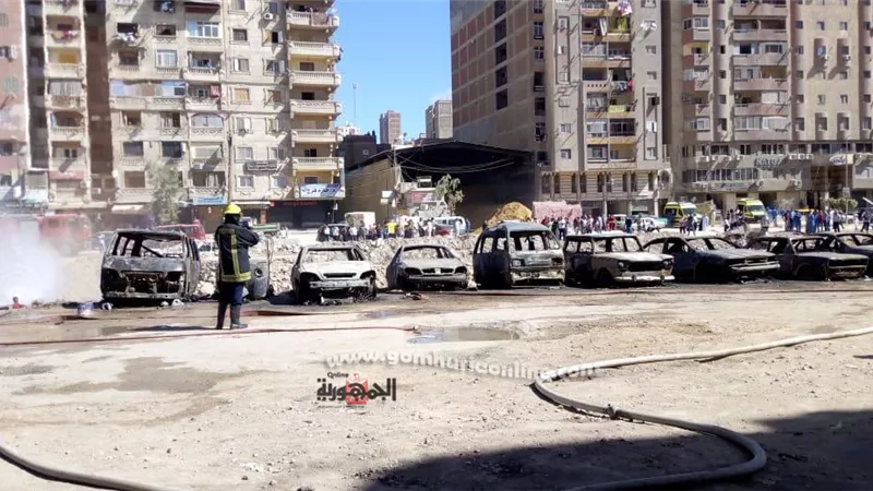 النيابة بدأت التحقيقات فى انفجارخط الغاز بغيط العنب