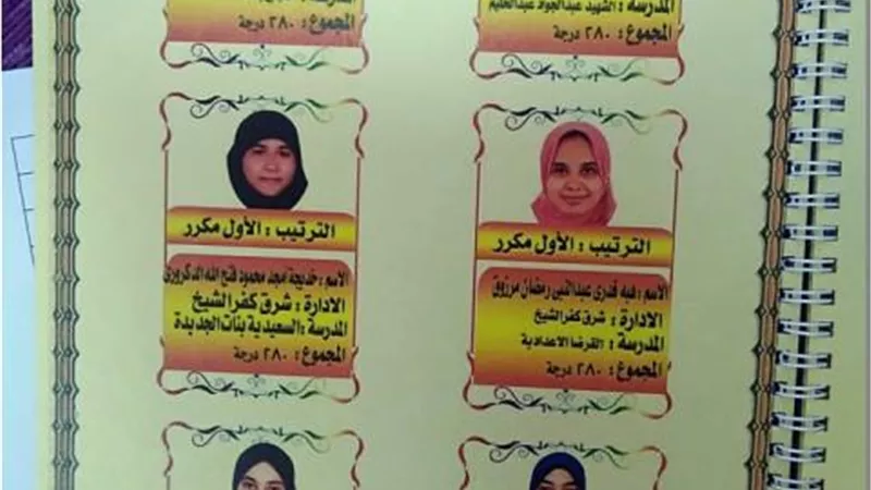 ننشر أسماء أوائل الشهادة الإعدادية بكفرالشيخ 24 طالبا حصلوا على الدرجة النهائية ب 