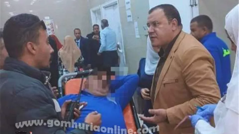 الحفناوى يطمئن علي مصابي حادث انقلاب ميكروباص بطريق العين السخنة