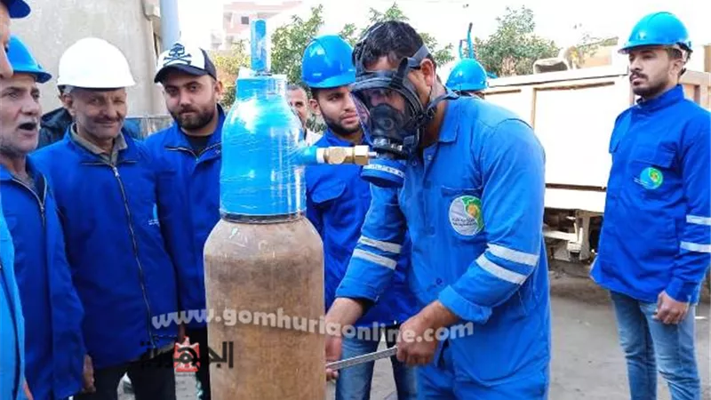 تدريب العاملين بمحطات مياه المنوفية على التعامل مع تسريب غاز الكلور