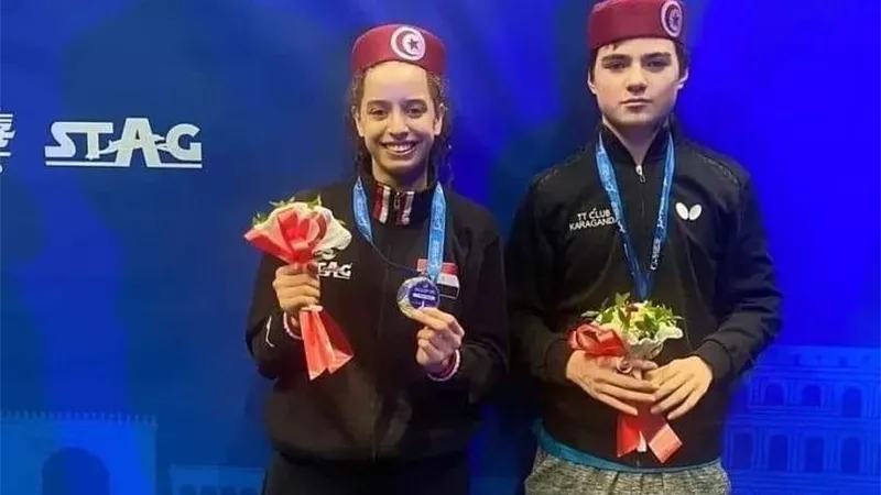 وزير الرياضة يهنىء هنا جودة بفوزها بذهبية منافسات الزوجى المختلط