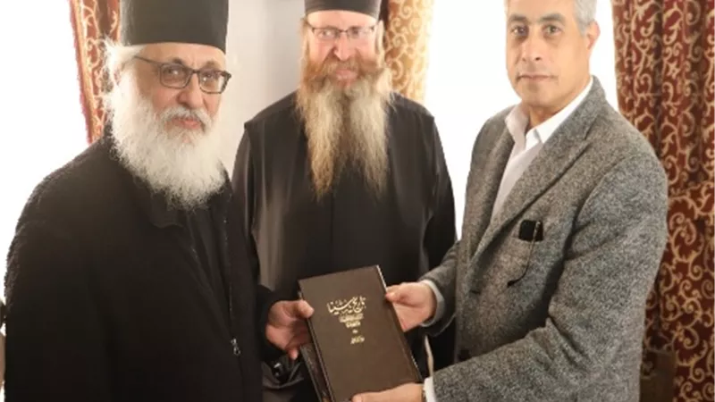 وزير القوى العاملةيهنئ رهبان دير سانت كاترين بذكرى استشهاد
