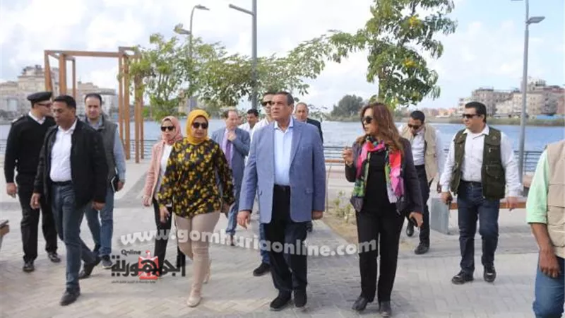 وزير التنمية المحلية ومحافظ دمياط يتفقدان حديقة بنت الشاطئ