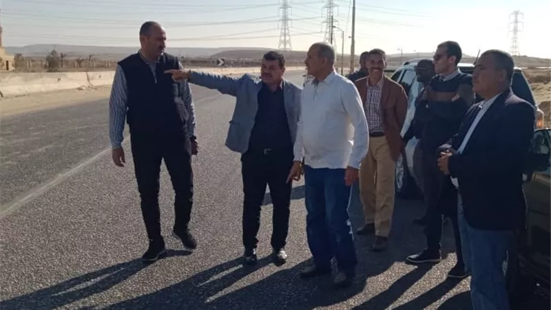 سكرتيرا بنى سويف يتفقدان محور الفشن ومنطقة آثار الحيبة .صور