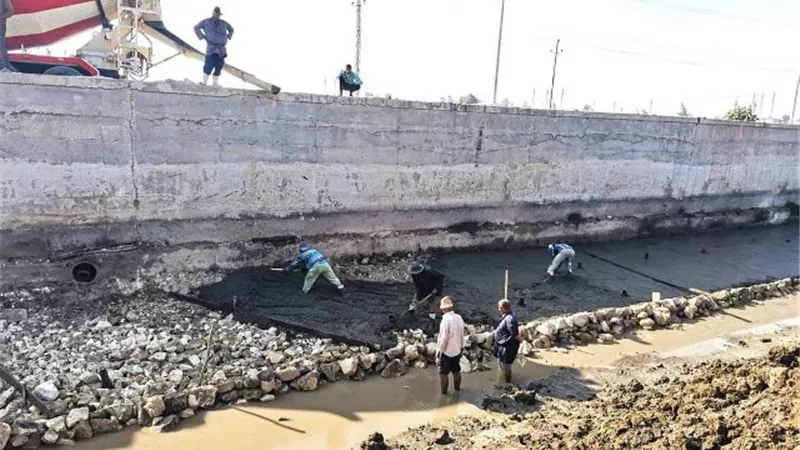 7 مليون جنيه لتأهيل وتبطين ترعة سعود بمركز الحسينية
