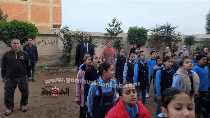 الفولى يتابع مدارس الباجور ويحضر طابور الصباح بمدرسة منشأة سيف