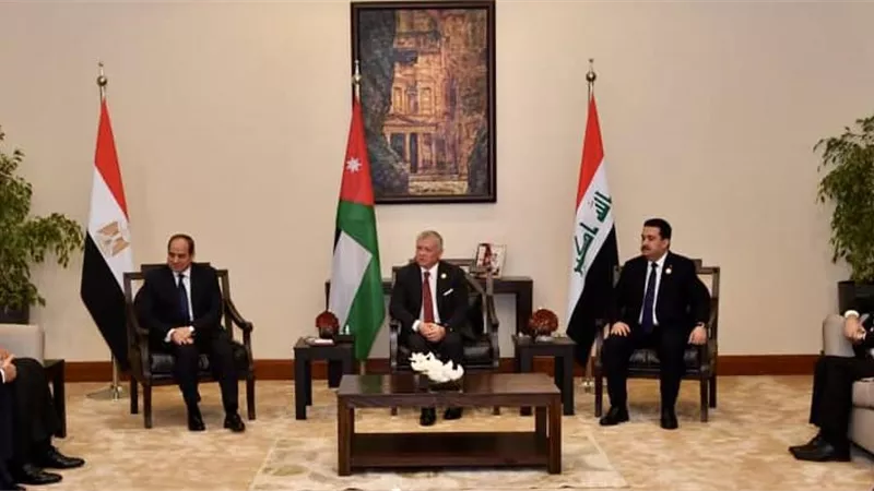 قمة ثلاثية بين الرئيس السيسي والعاهل الأردني ورئيس وزراء العراق