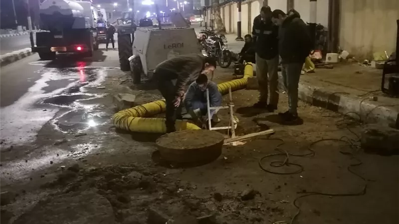 اصلاح خط طرد صرف صحي القومية بالزقازيق