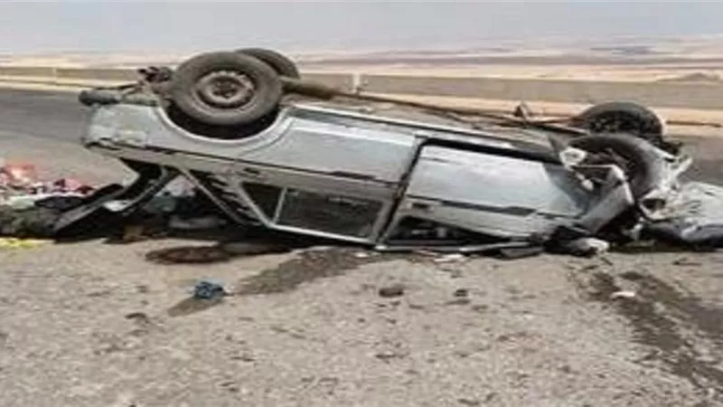 إصابة 3 فى حادث انقلاب سيارة بالفيوم