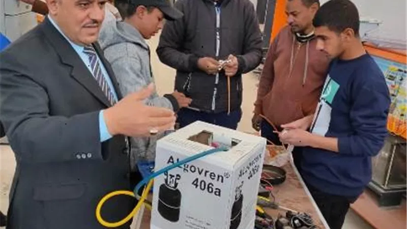 الاختبار النهائي للمتدربين على مهنة التفصيل والتبريد والتكييف