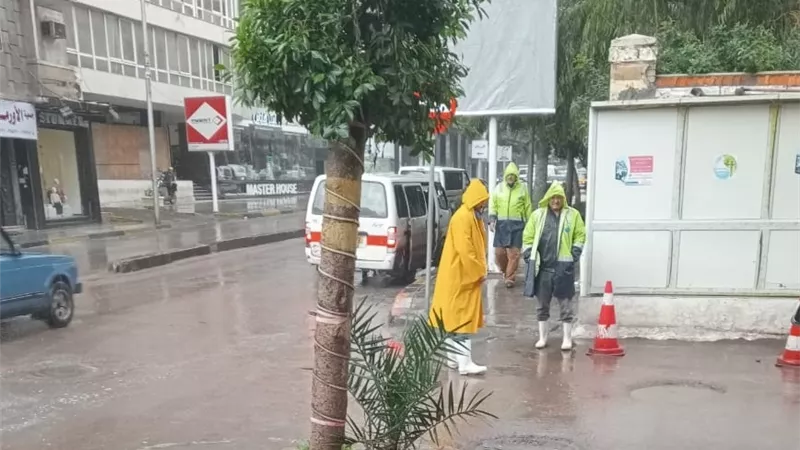 أمطار غزيرة بشرق الاسكندرية