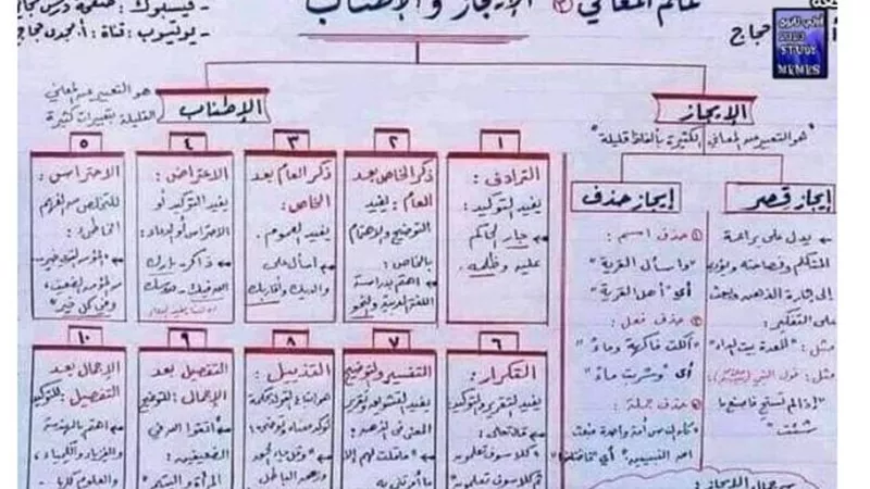 للحصول على 100% فى البلاغة لأولي ثانوي.. مذكرة من 4 ورقات