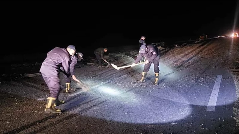 أعادة فتح طريق الزعفرانه ـ بنى سويف