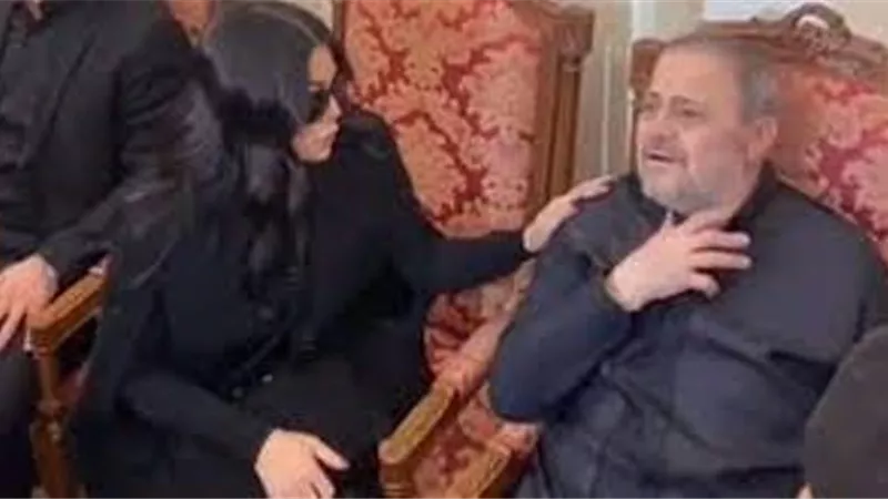 إنهيار وبكاء فى عزاء وديع جورج وسوف ..تفاصيل