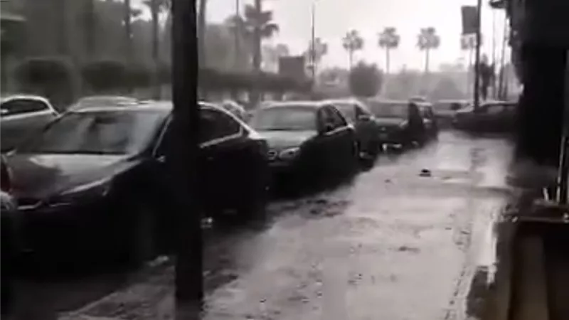 بالفيديو .. أمطار غزيرة على الاسكندرية