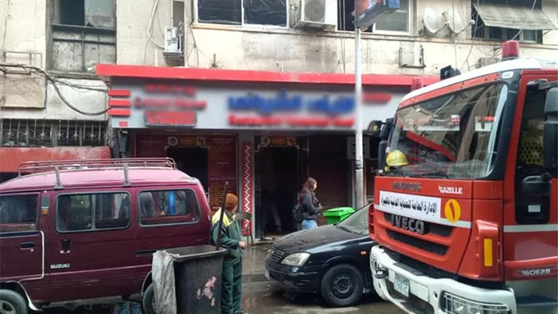 حريق بمحل كشرى فى عين شمس